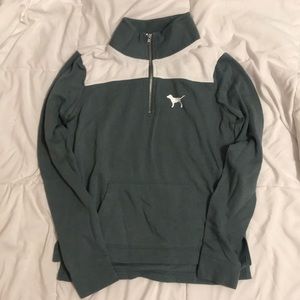 Olive green PINK quarter zip
